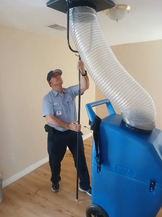 Mini Split Installation technician using HEPA equipment in Red Bluff